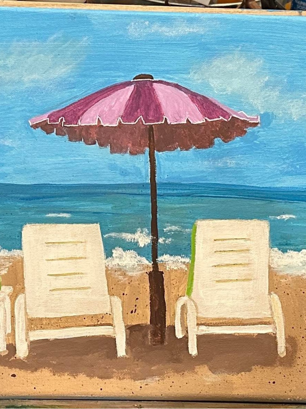 Beach Umbrella Wall Art Painting